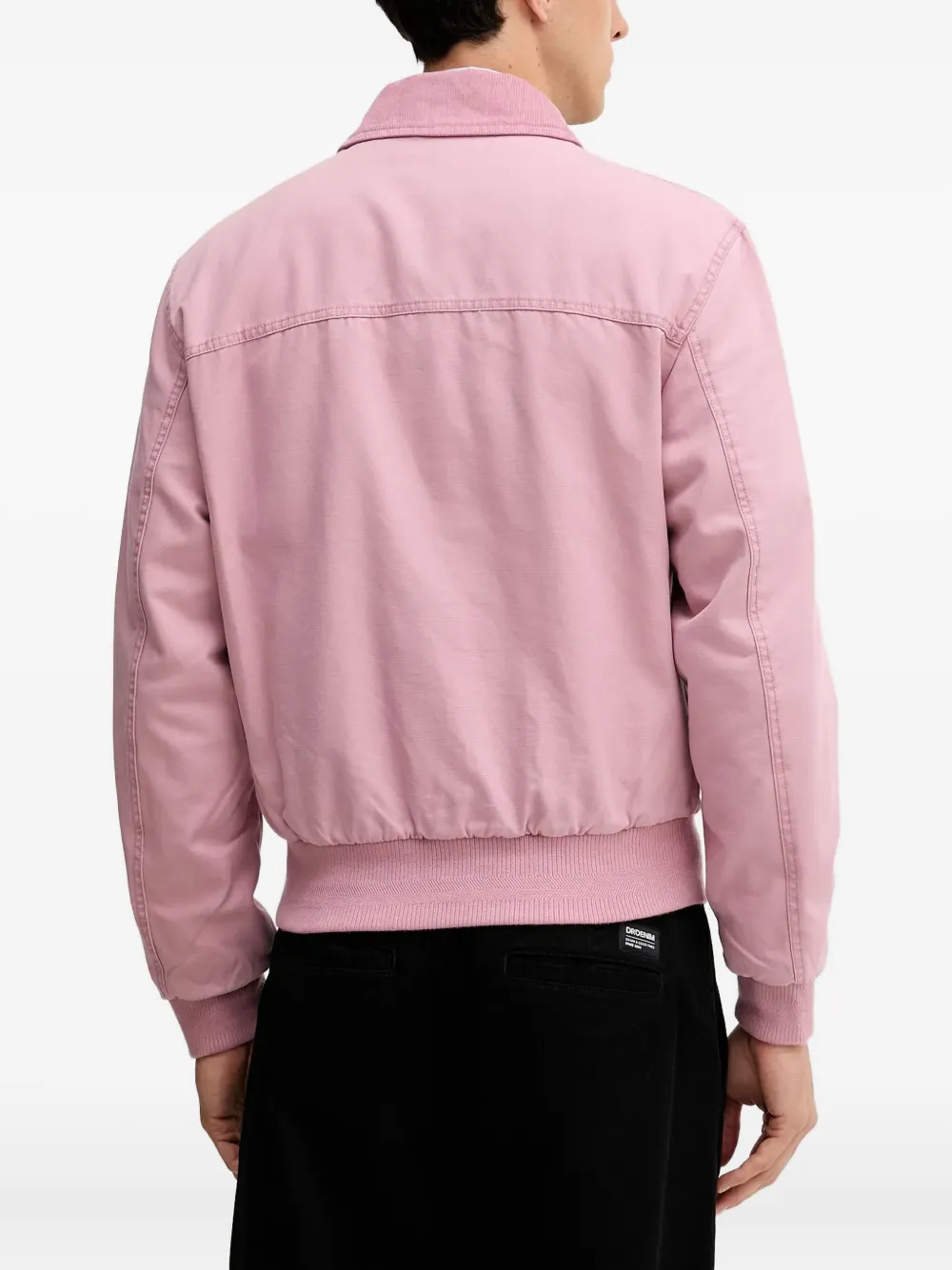 Benetton Corduroy Collar Cotton Jacket In Pink