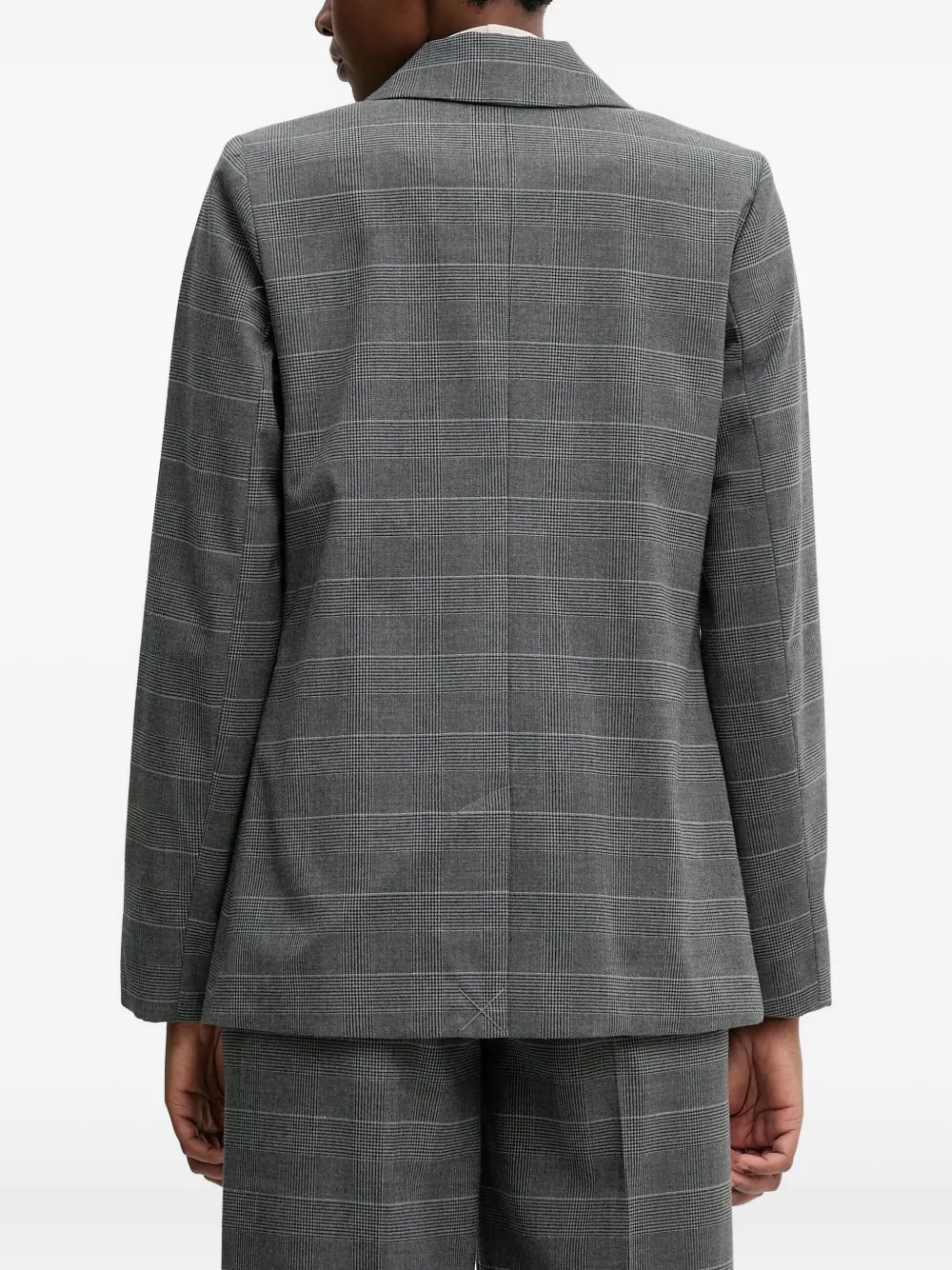 Benetton Plaid Pocket Blazer In Brown