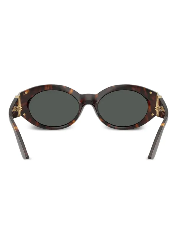 Versace Eyewear Medusa Biggie oval-frame Sunglasses | Brown  display picture 2