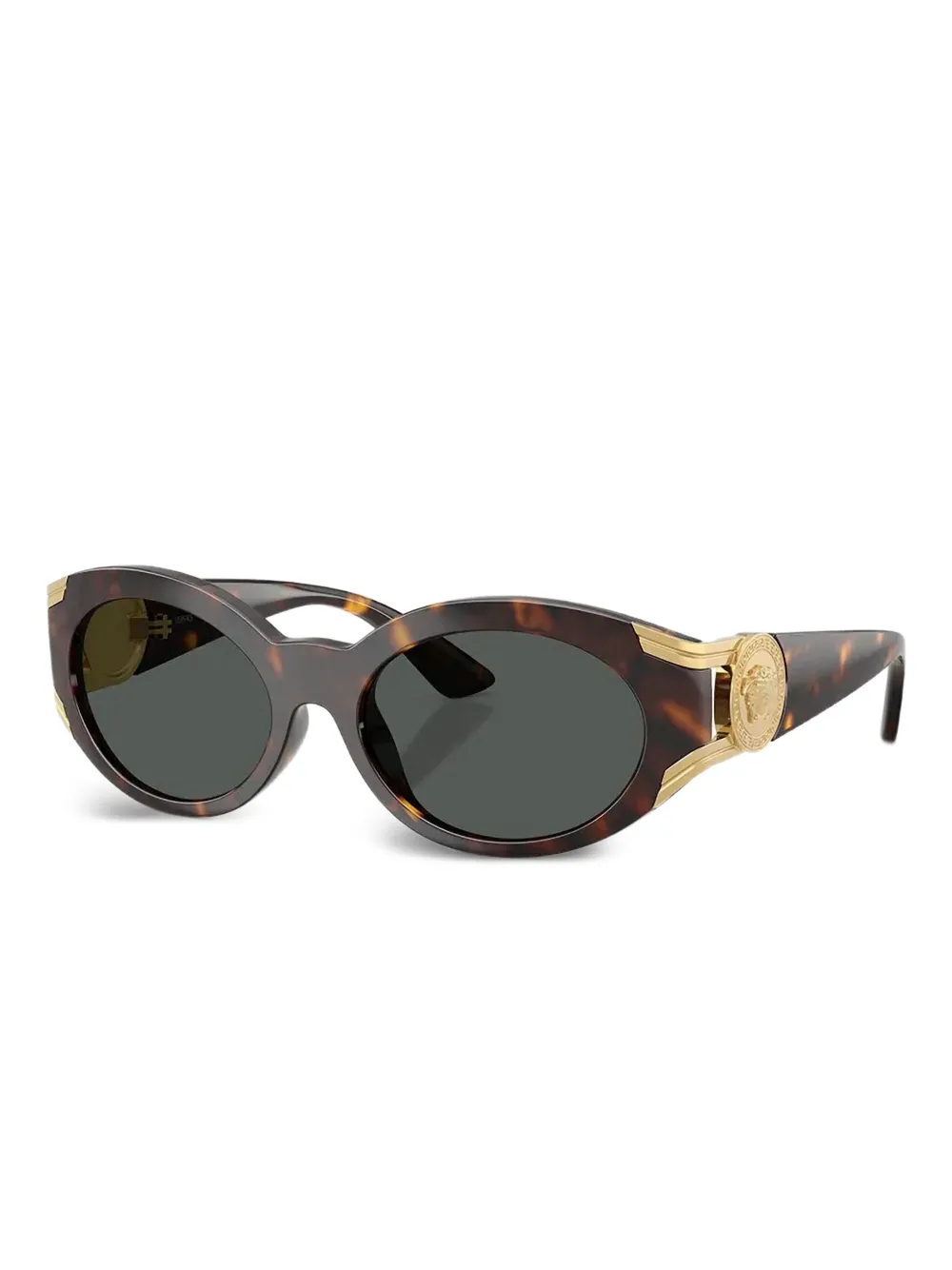 Versace Eyewear Zonnebril met ovaal montuur - Bruin