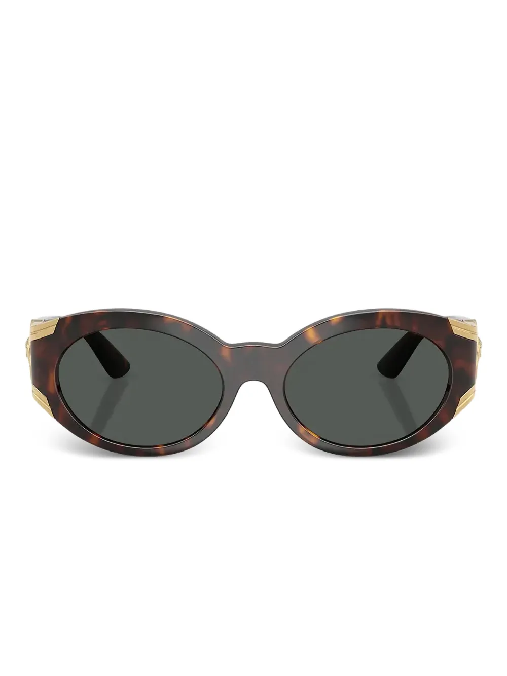 Versace Eyewear Medusa Biggie oval-frame sunglasses - Marrone
