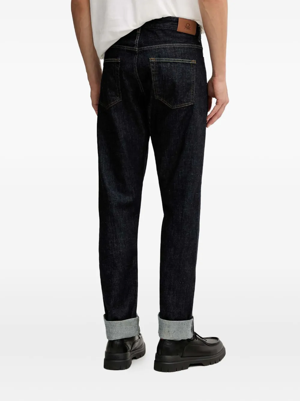 Benetton Button-fastening Jeans In Black