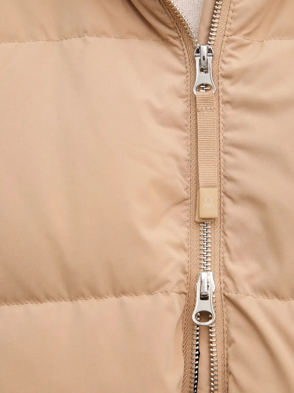 Benetton Hooded Coat In Brown