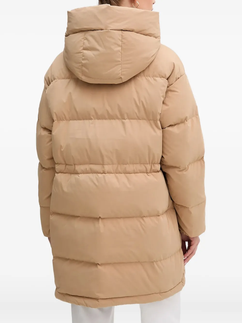 Benetton Hooded Coat In Brown