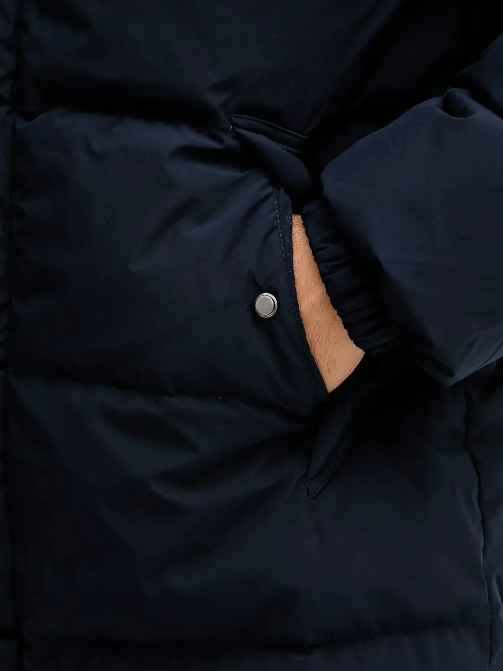 Benetton Hooded Padded Jacket In Black