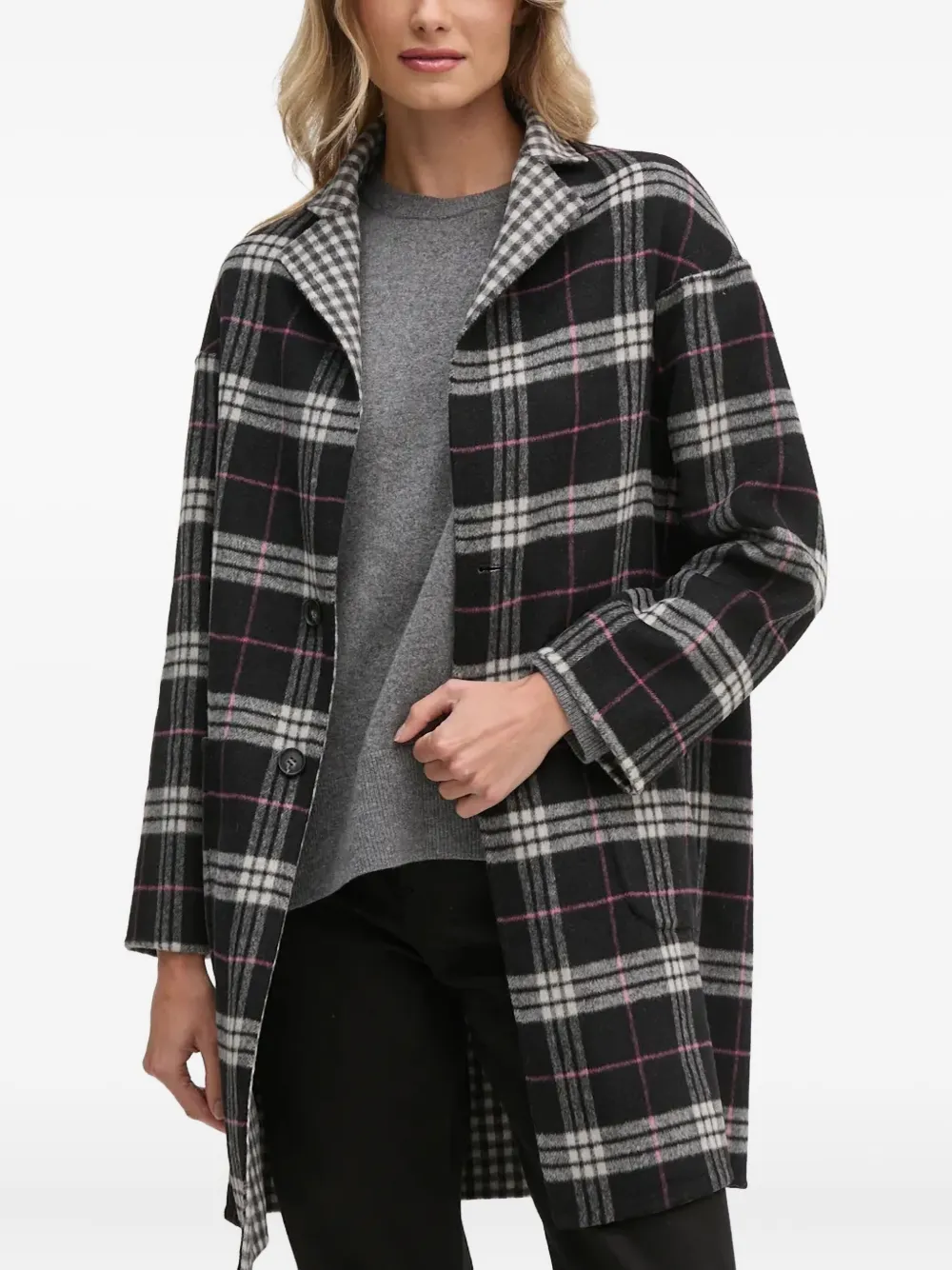 Benetton abrigo reversible a cuadros | Abrigos con botones | Image 2