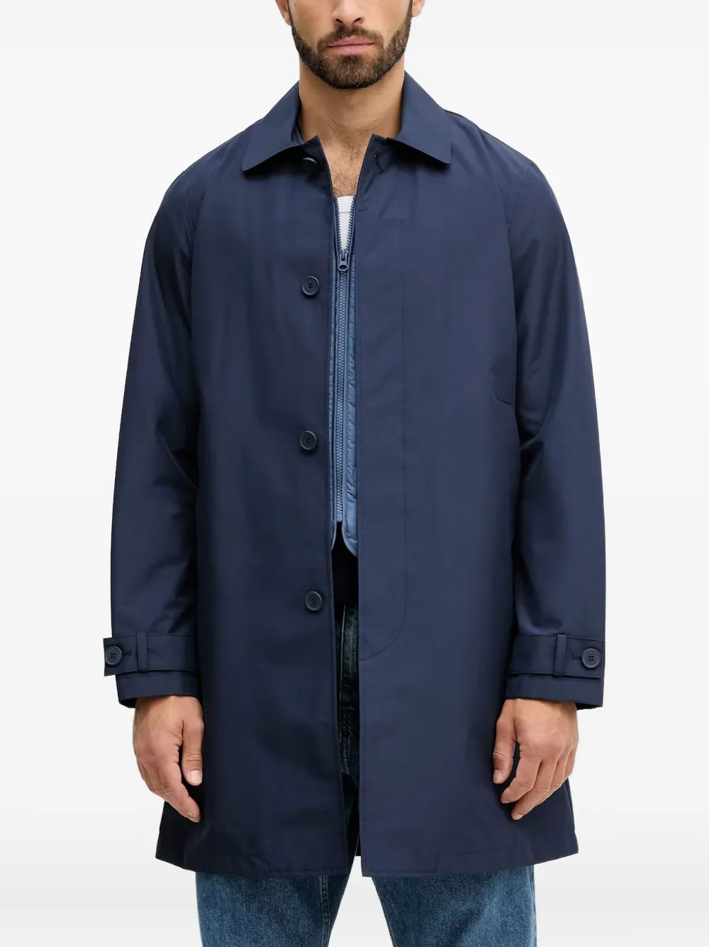 Benetton buttoned-cuff coat | azul | Image 1