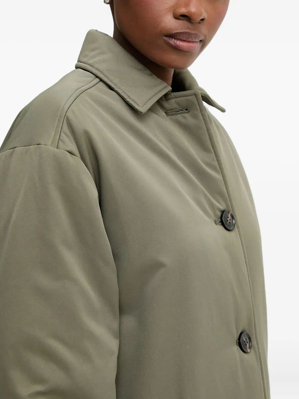 Benetton Button-fastening Coat In Green