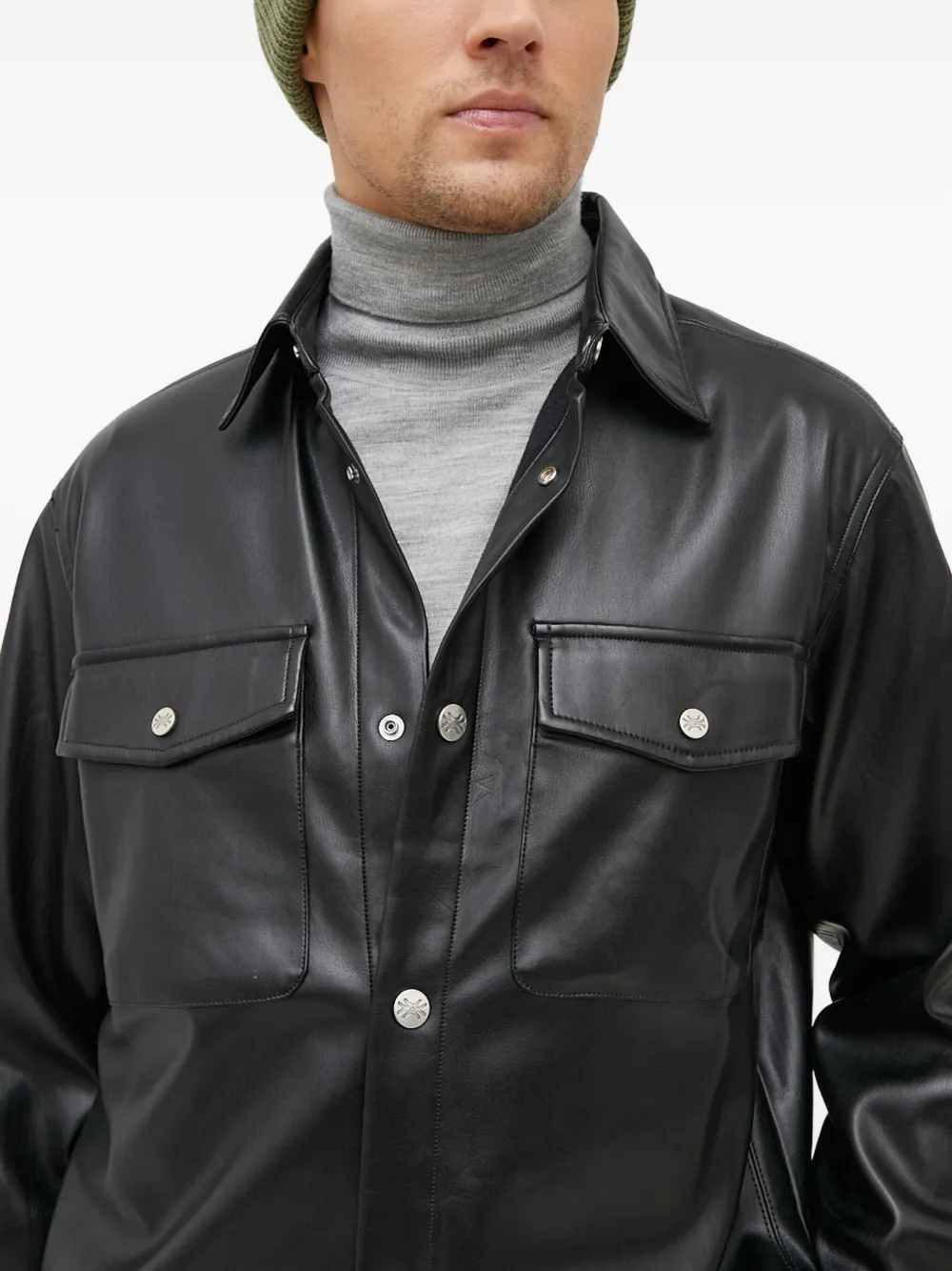 Benetton Pocket-chest Shirt In Black