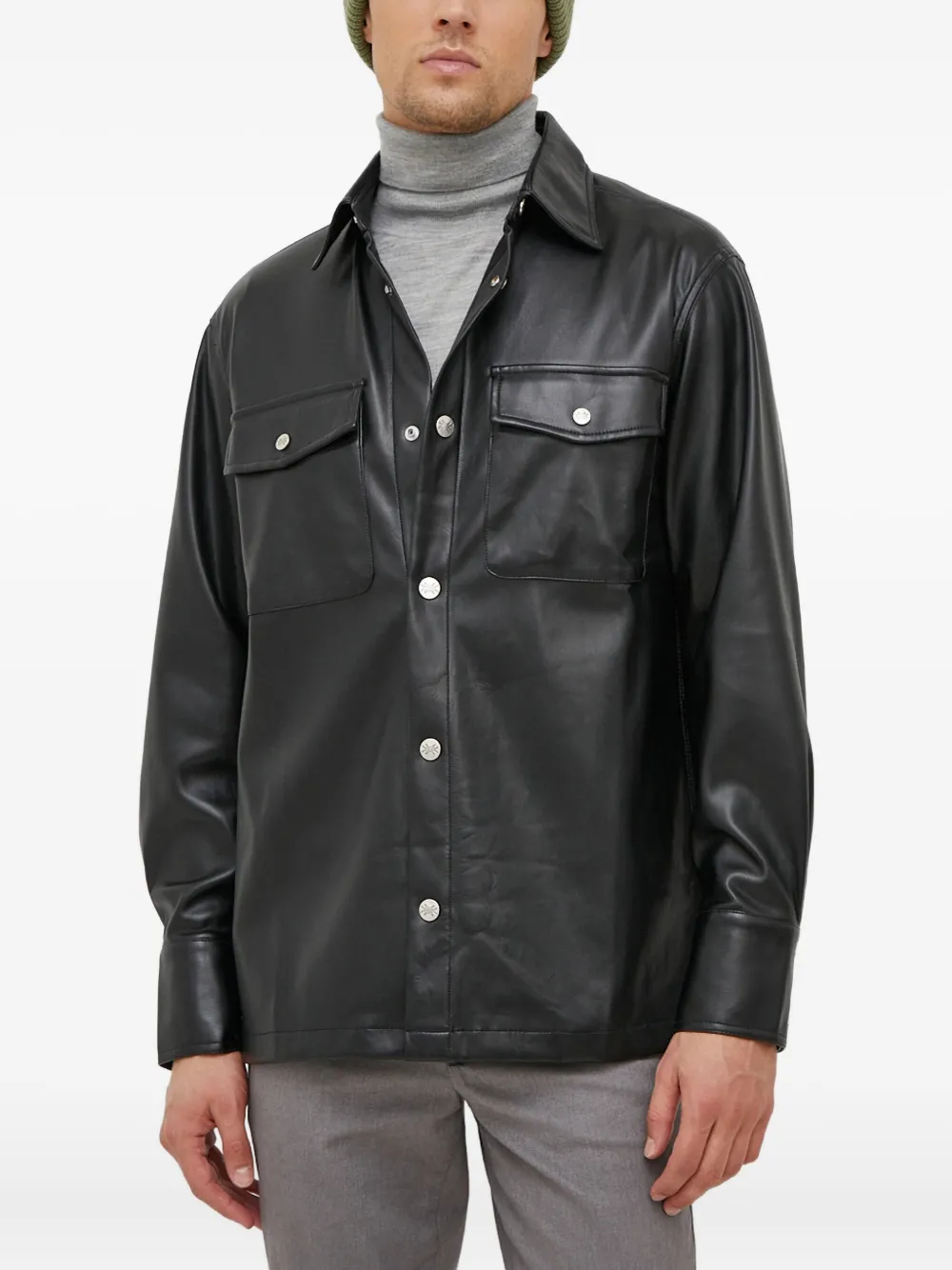 Benetton camisa con bolsillo en el pecho | negro | Image 1