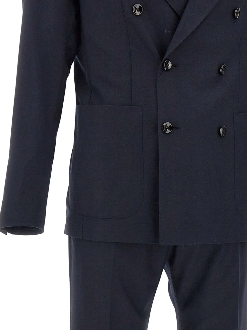 Tagliatore Tweedelig pak met dubbele rij knopen en puntige revers Blauw