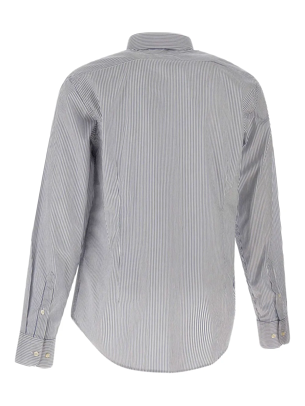 La Martina striped-pattern embroidered-logo shirt - Wit