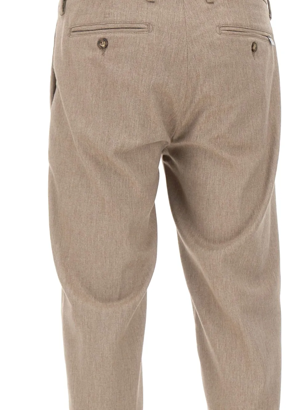 Re-hash Mucha10g Welt-pockets Turn-up Trousers In Neutral