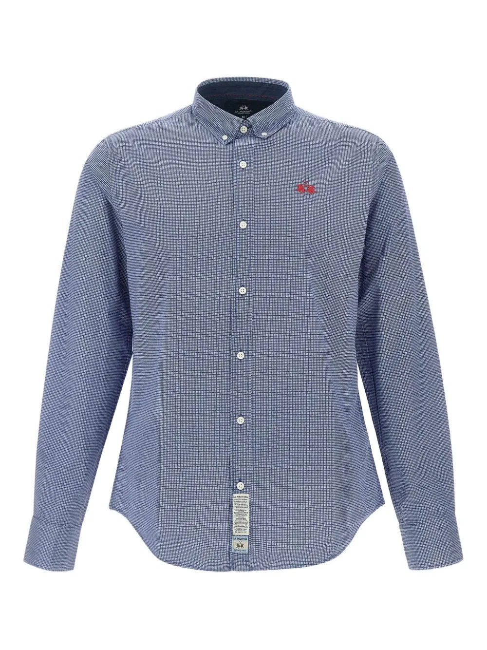 La Martina micro-dot-pattern long-sleeves shirt - Blu