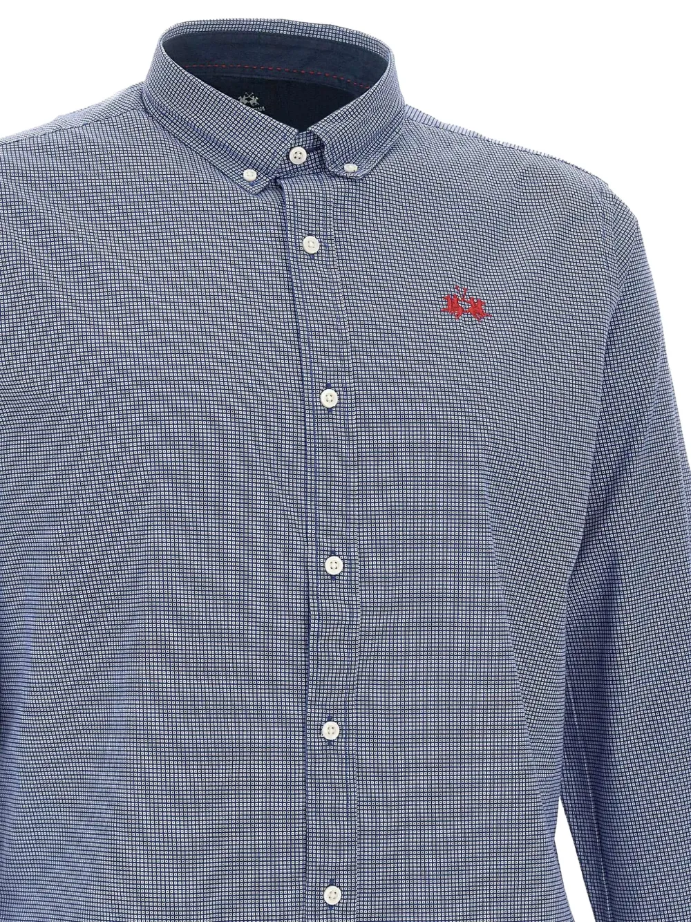 La Martina Overhemd met stippen en lange mouwen Blauw