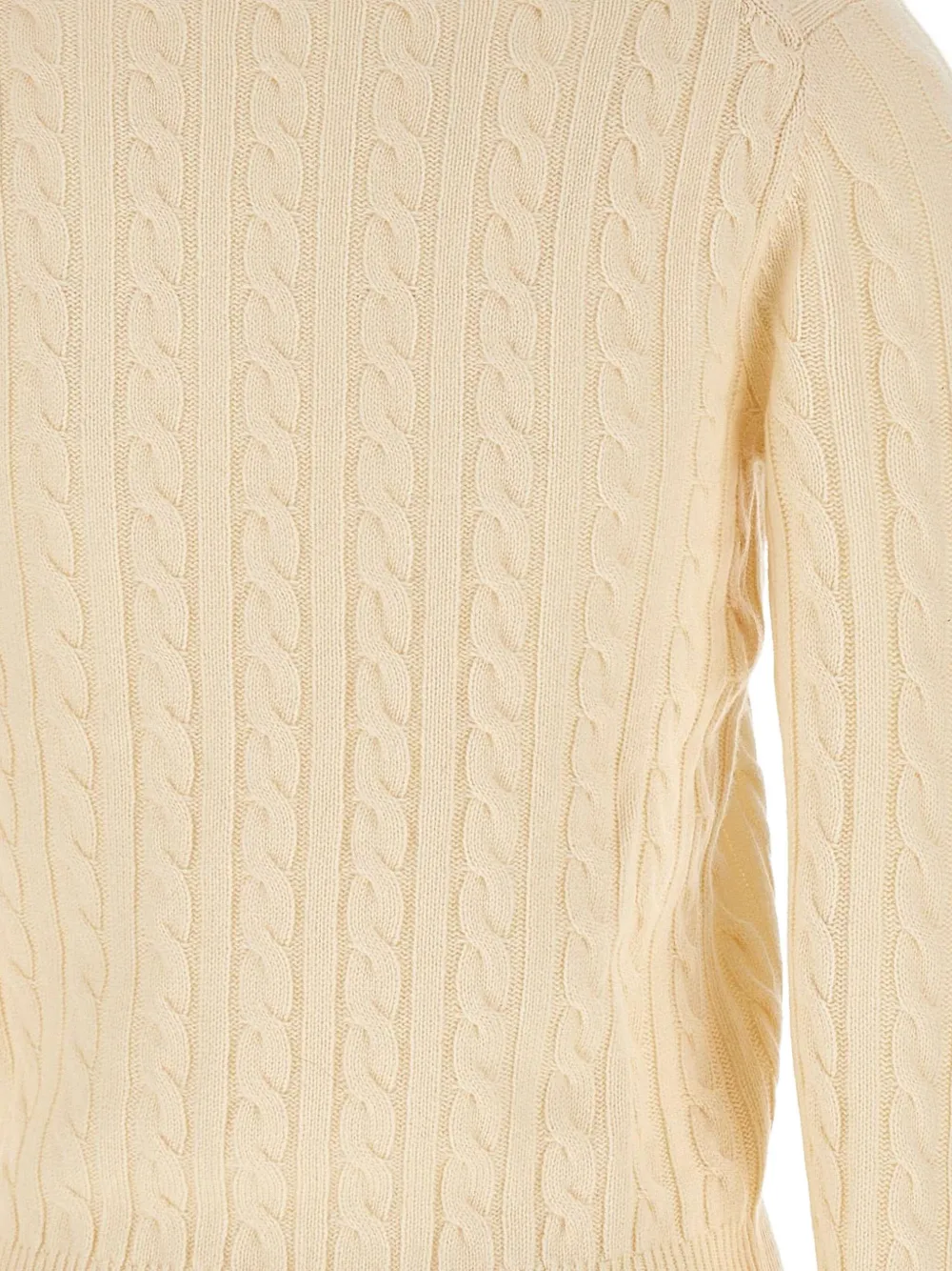 Sun68 Kabelgebreide trui met logo Beige