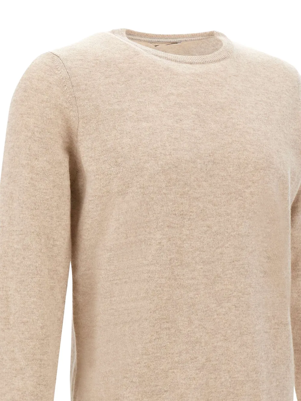 Kangra Geribbelde sweater met ronde hals Beige