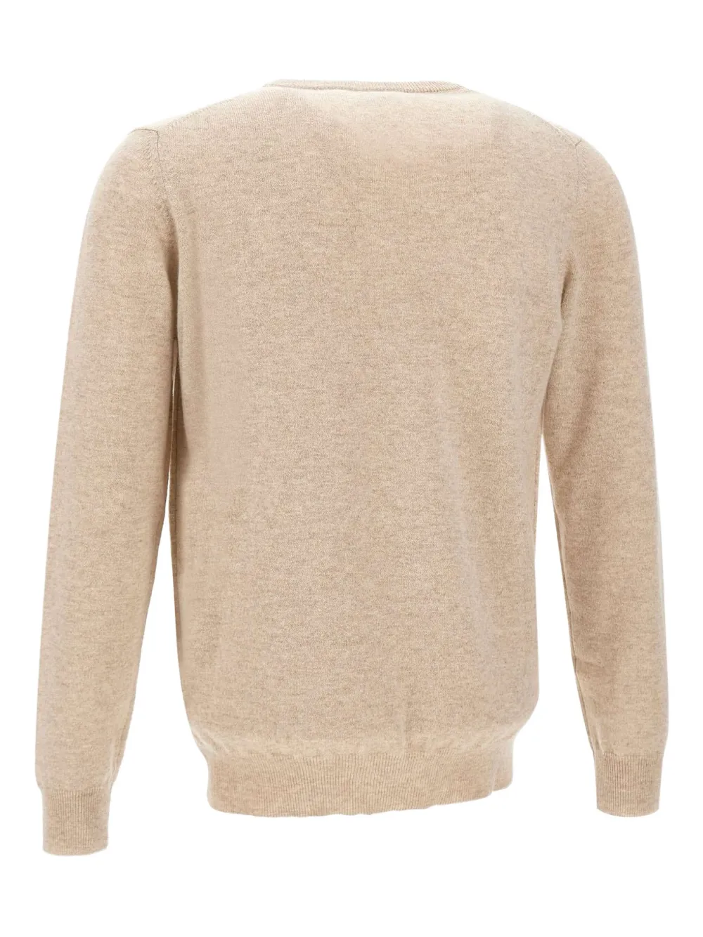 Kangra Geribbelde sweater met ronde hals Beige