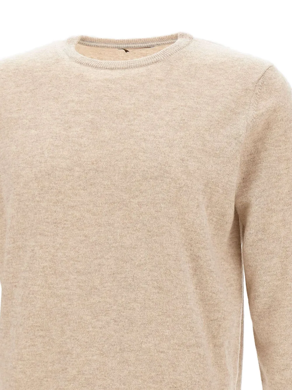 Kangra Geribbelde sweater met ronde hals Beige