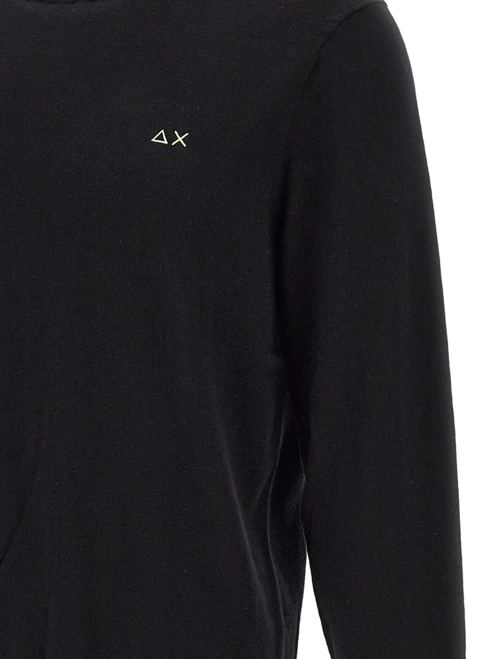 Sun 68 Embroidered-logo Ribbed Sweater In Black
