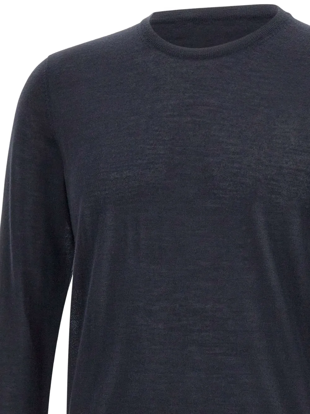 Kangra Geribbelde sweater met ronde hals Blauw