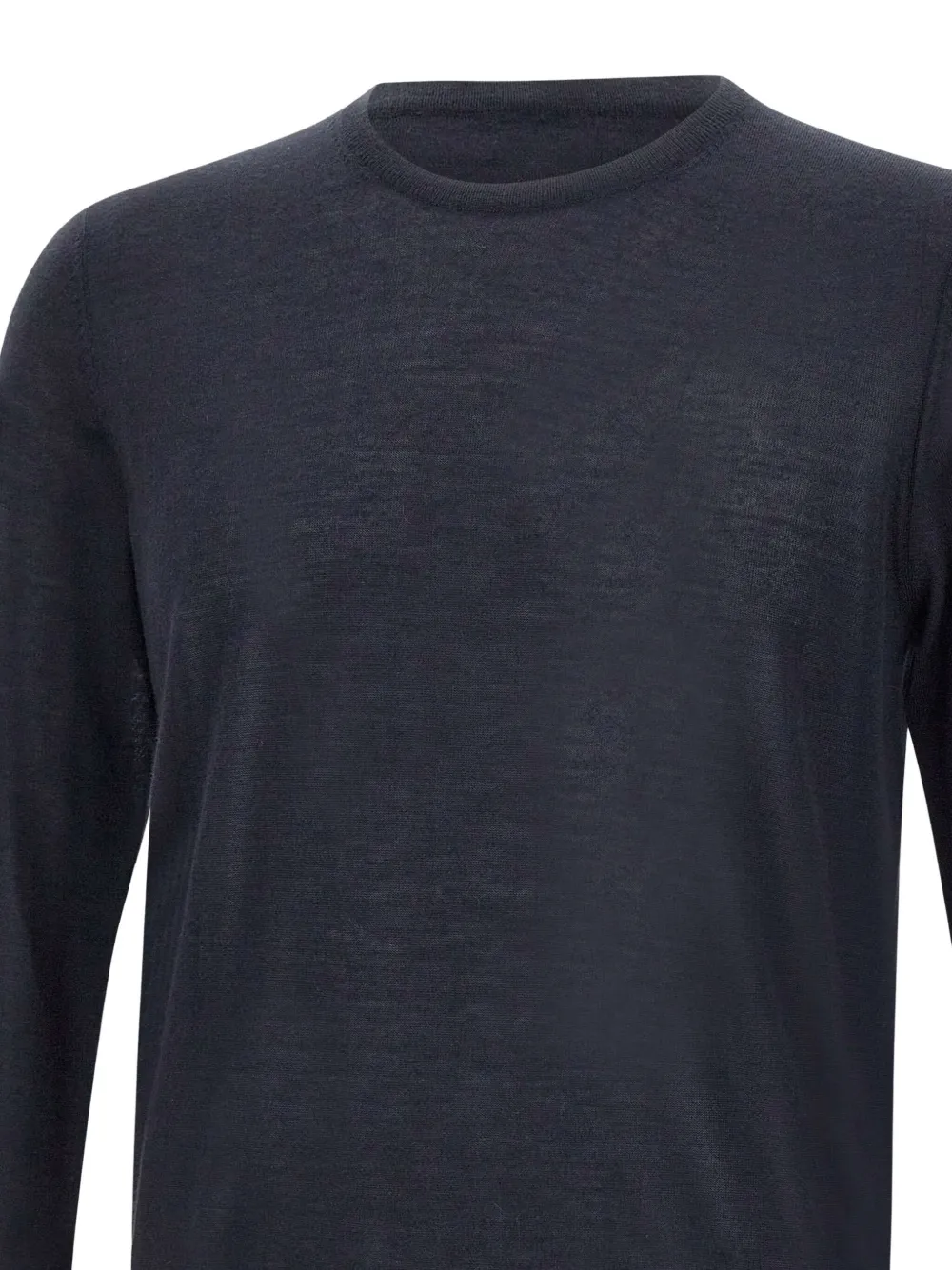 Kangra Geribbelde sweater met ronde hals Blauw