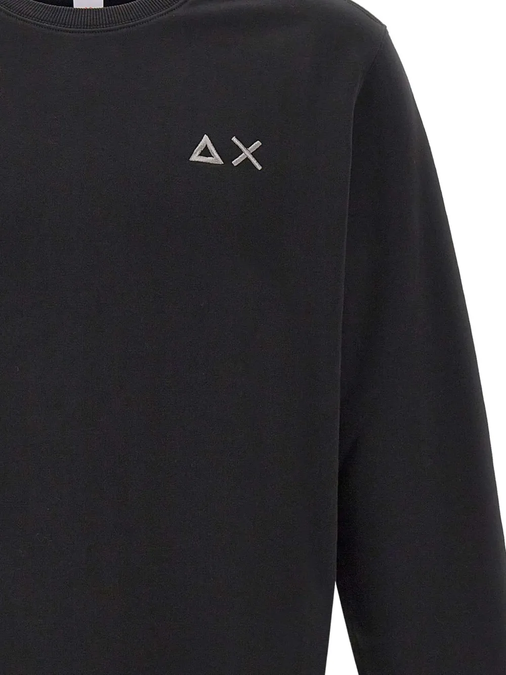 Sun 68 Embroidered-logo Crew-neck Sweater In Black