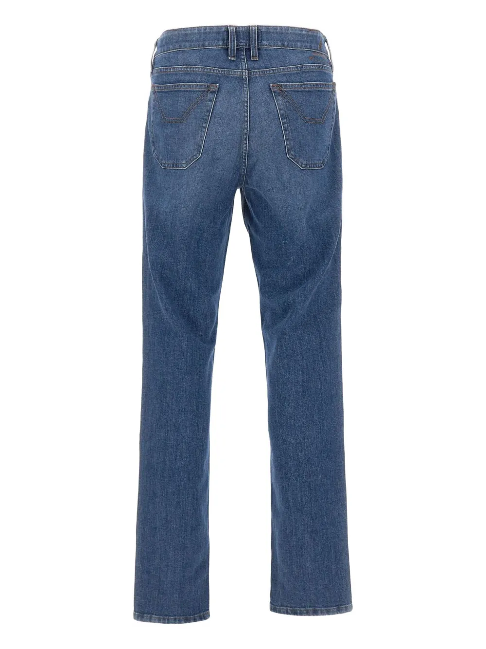 Jeckerson John Five-pockets Embroidered-logo Jeans In Blue