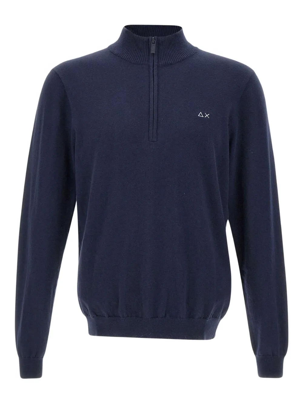 Sun68 embroidered-logo half-zip sweater | Blue | Image 1