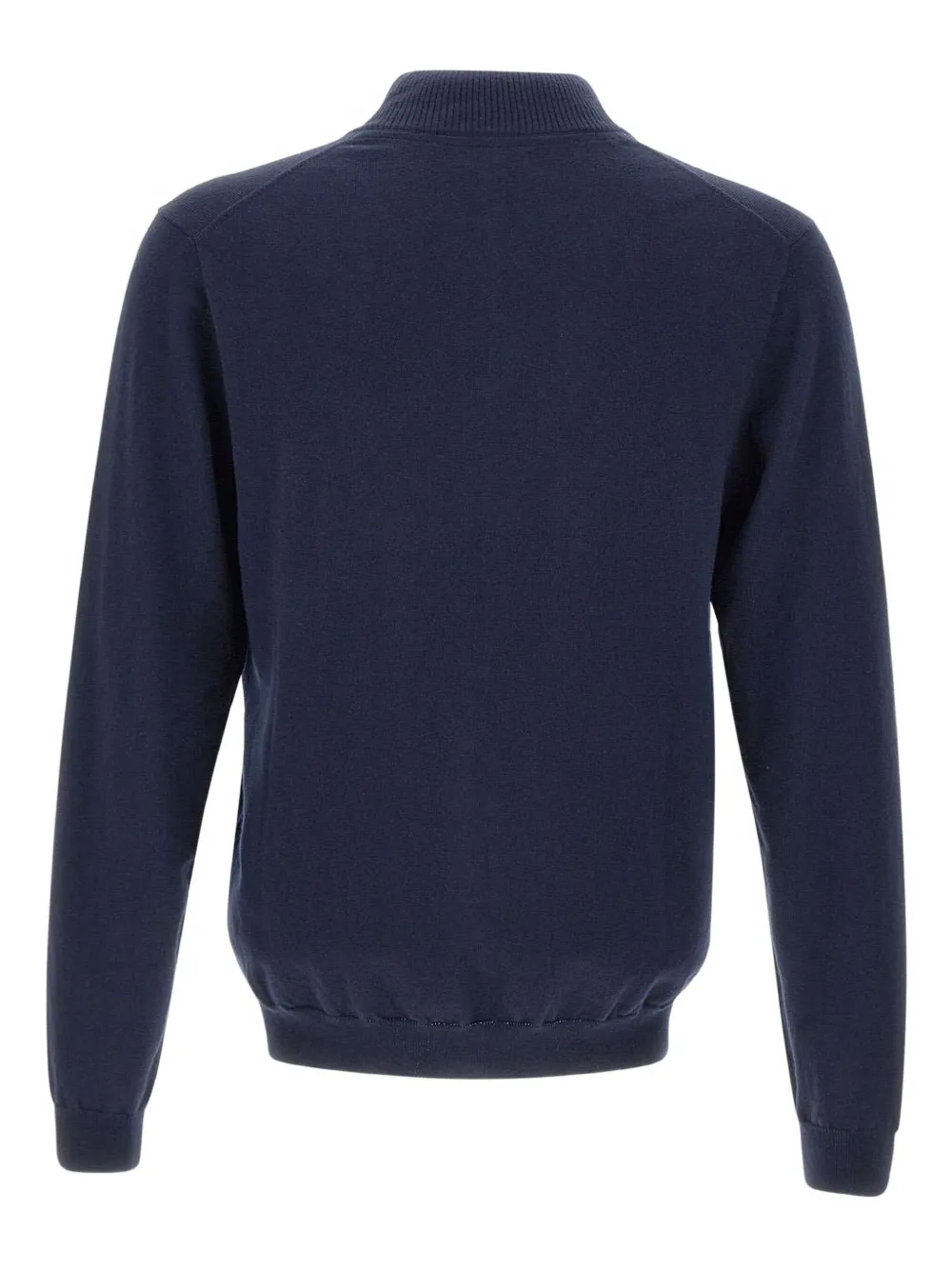 Sun68 embroidered-logo half-zip sweater - Blauw