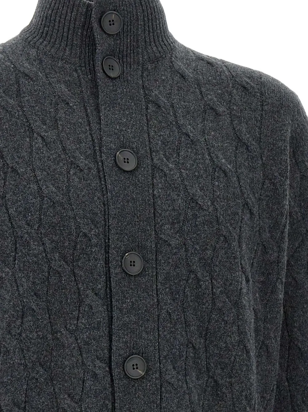 Filippo De Laurentiis Braids Buttoned Cardigan In Gray