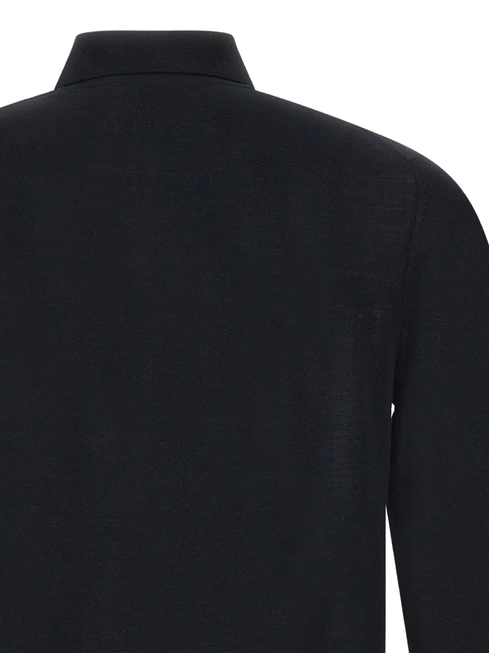 Kangra Poloshirt met knoop en lange mouwen Zwart