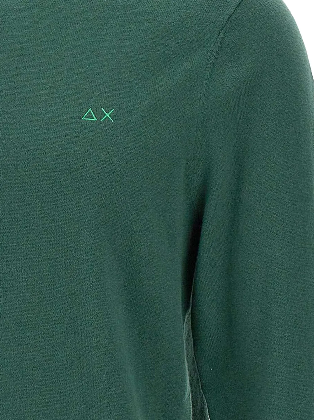 Sun 68 Logo-embroidered Ribbed Sweater In Green
