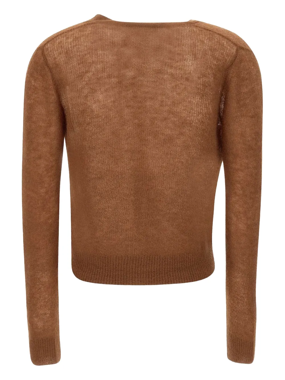 Max Mara Vest met V-hals en knoop Bruin