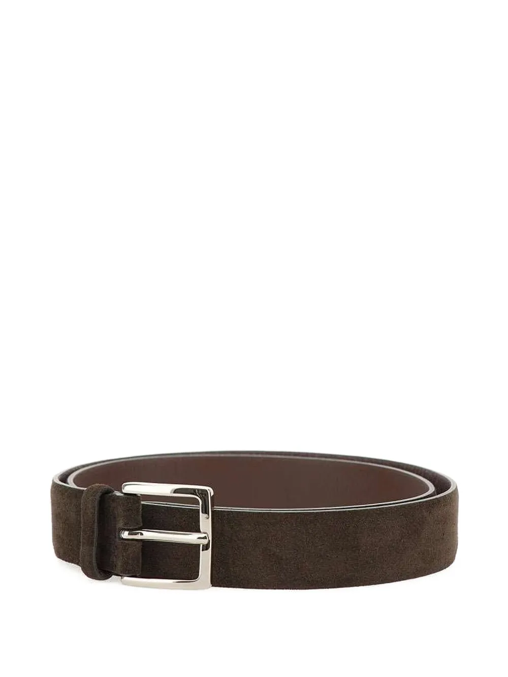 Orciani Amalfi suede logo-buckle belt - Bruin