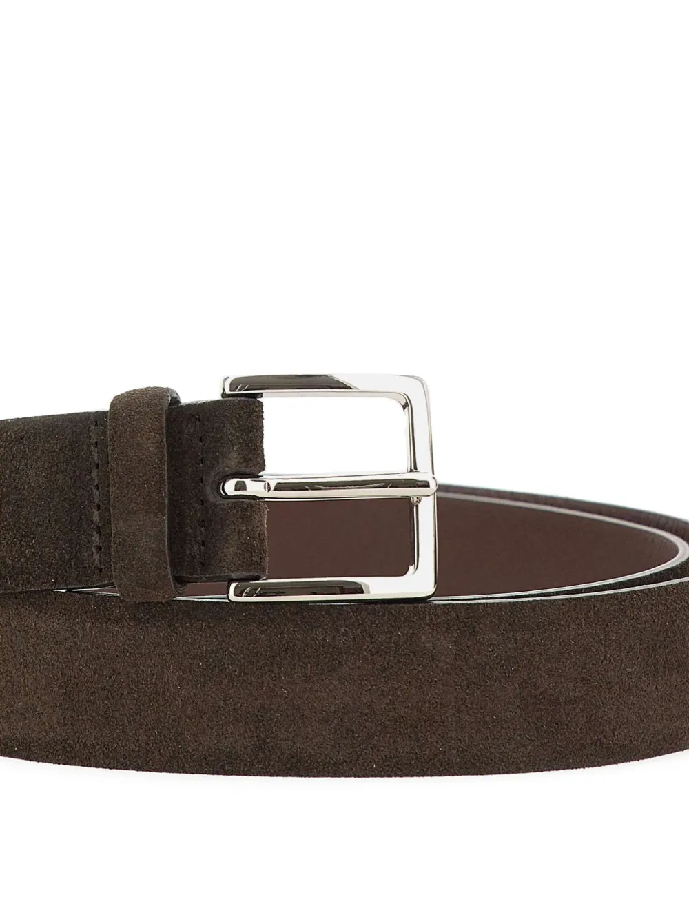 Orciani Amalfi suède riem met logogesp Bruin