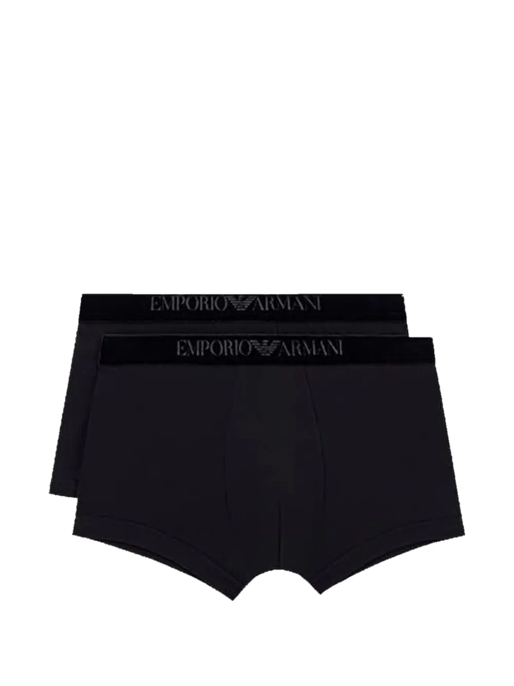 Emporio Armani Boxer con banda logo (2 pezzi) - Nero