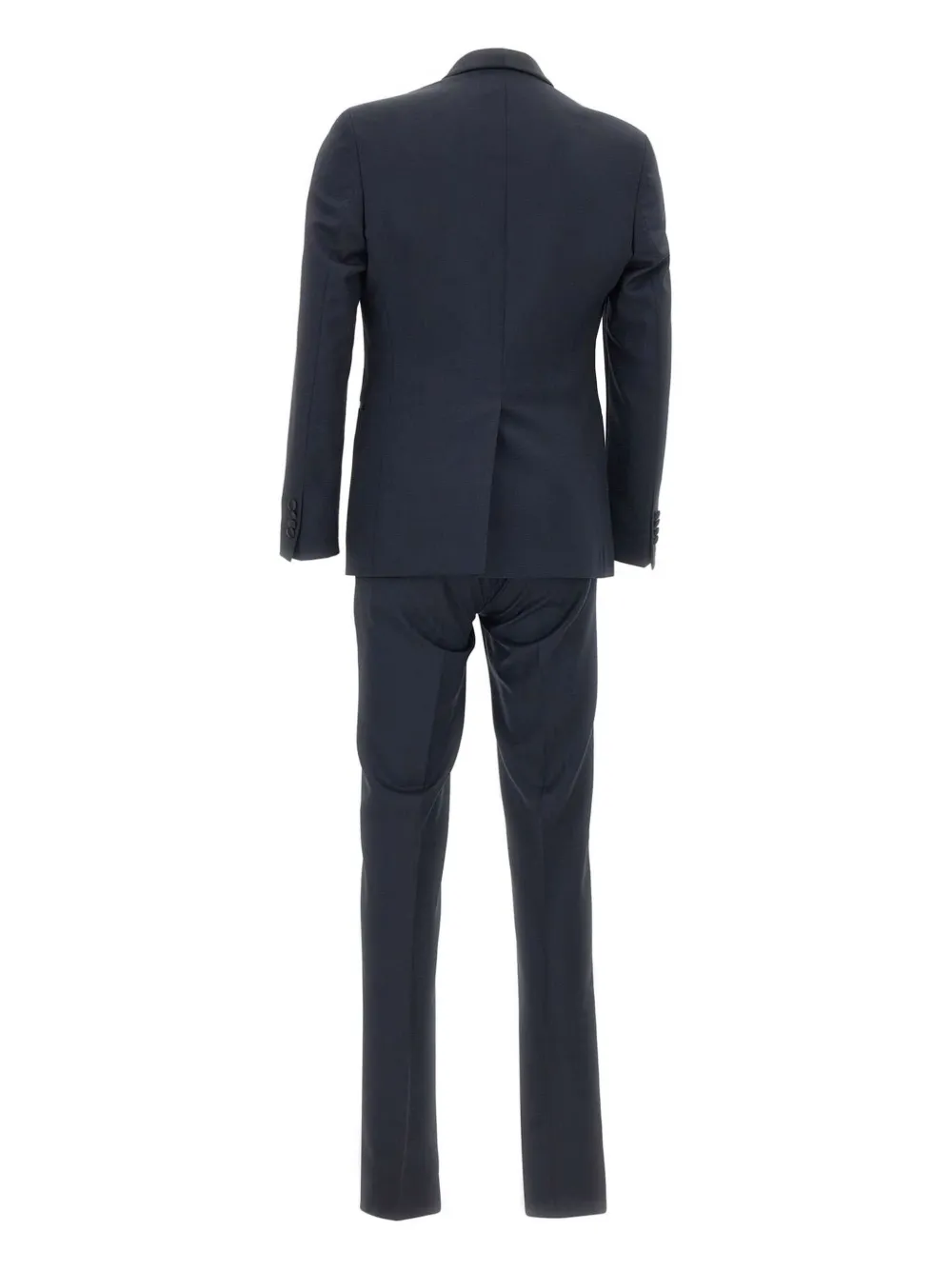 Carlo Pignatelli Driedelig pak met sjaalkraag en enkele rij knopen Blauw