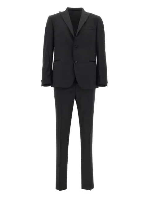 Marchesani satin-trims three-piece single-breasted suit