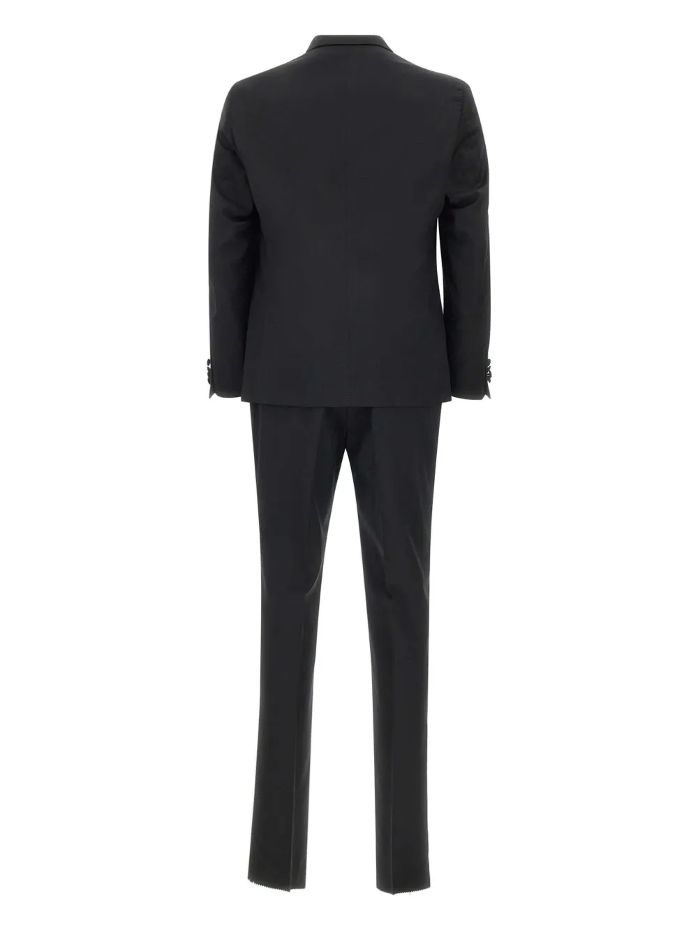 Marchesani Satin-trims Three-piece Single-breasted Suit In Black