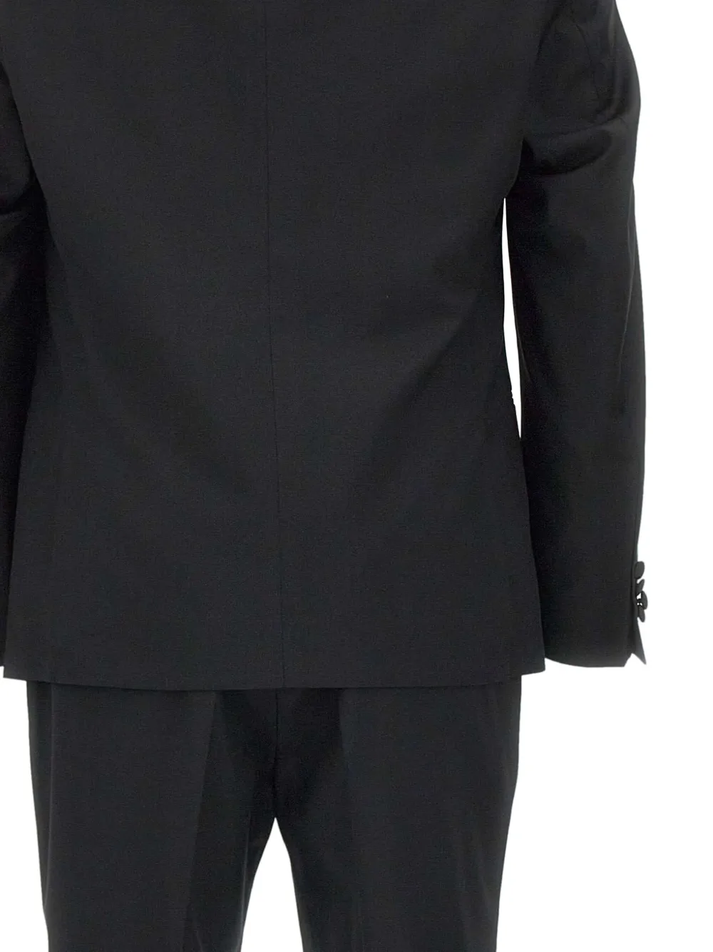 Marchesani Satin-trims Three-piece Single-breasted Suit In Black