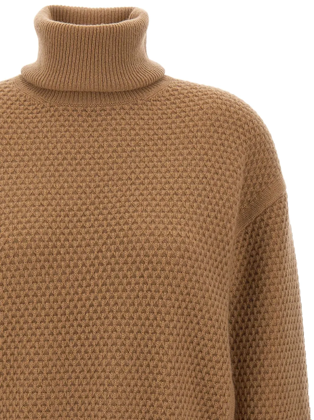 Max Mara Honeycomb sweater met hoge kraag Bruin