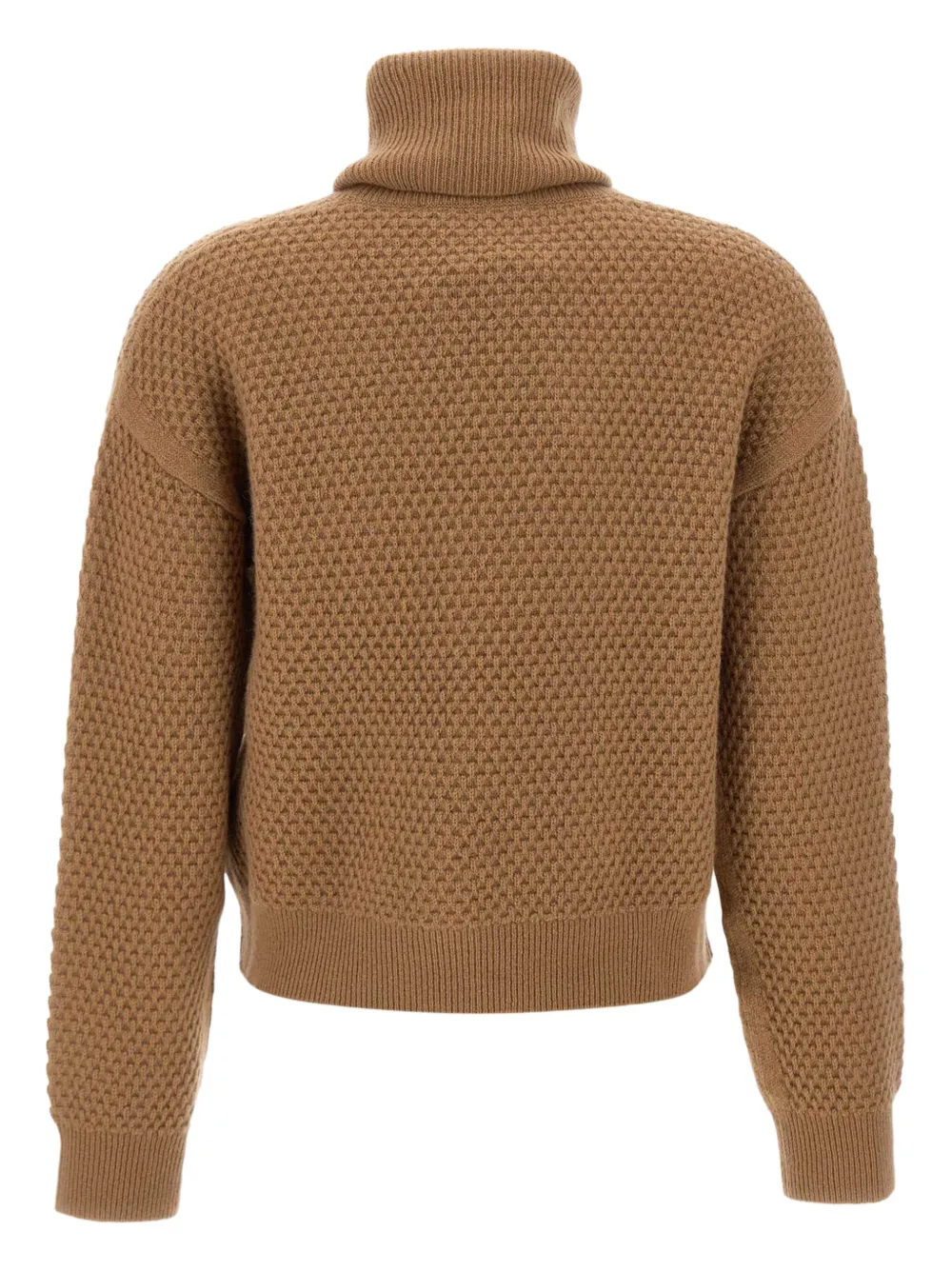 Max Mara Honeycomb sweater met hoge kraag Bruin