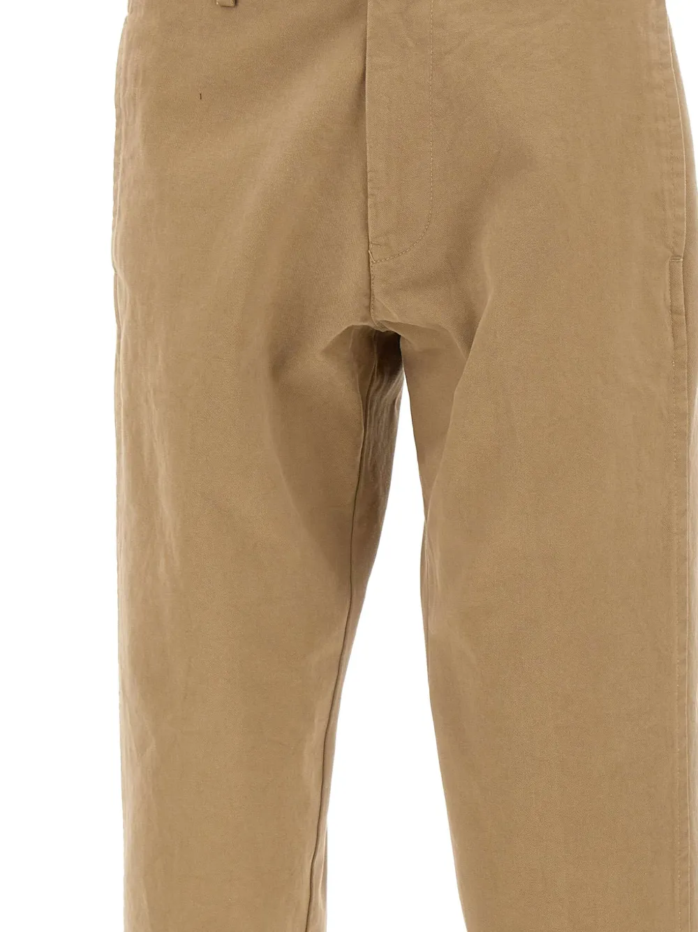 Re-Hash Katoenen straight broek met knopen Beige