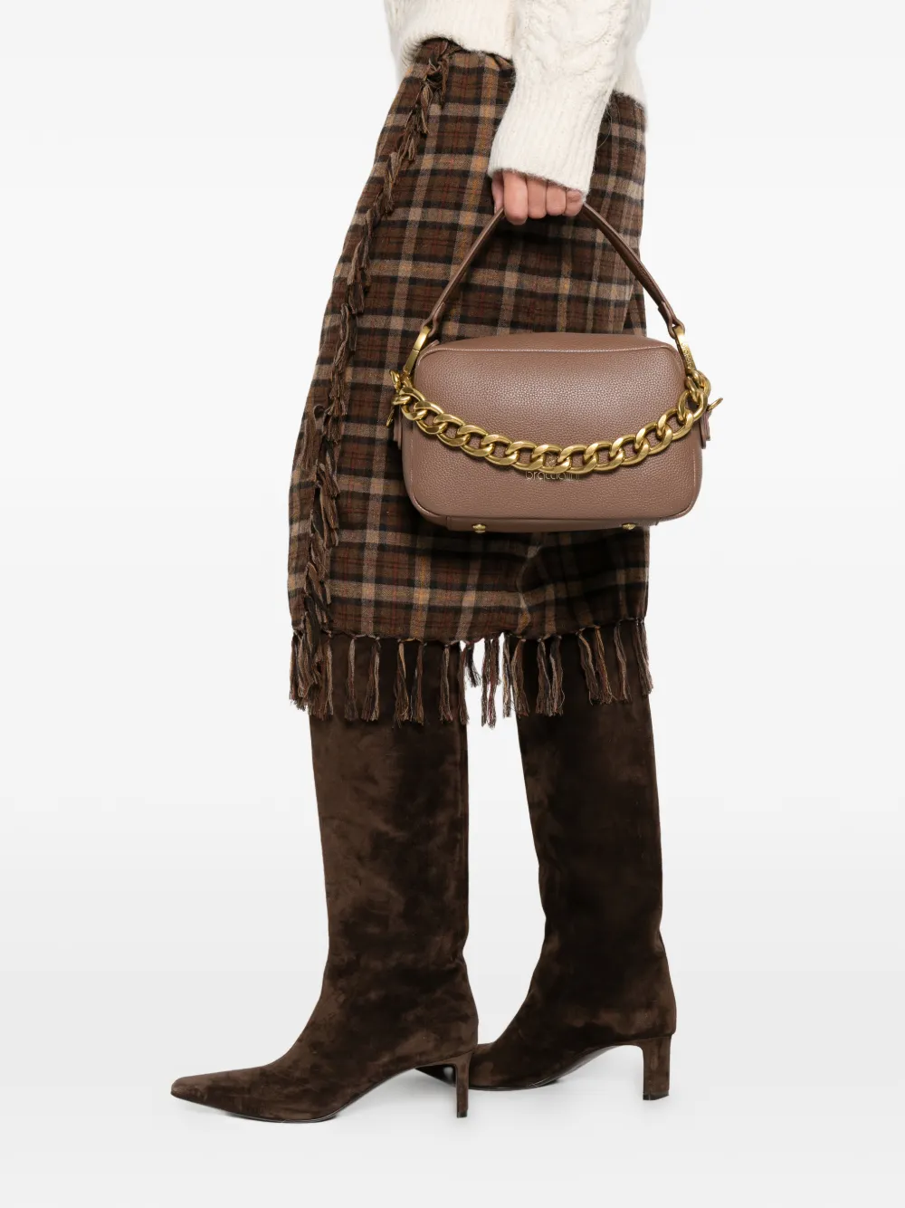 Braccialini Chain-strap Cross Body Bag In Brown