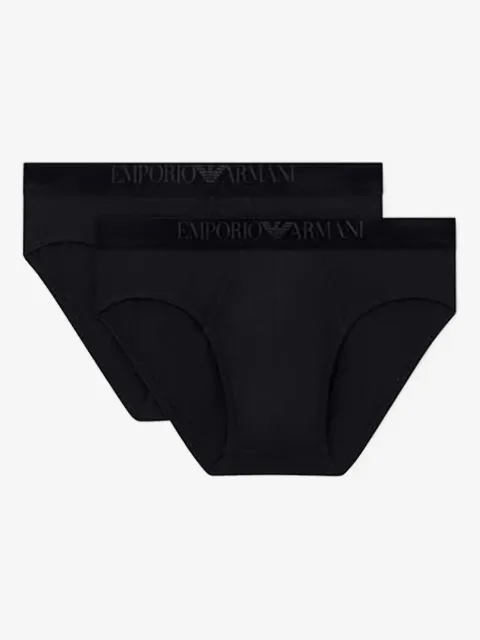 Emporio Armani lot de deux slips en coton à logo