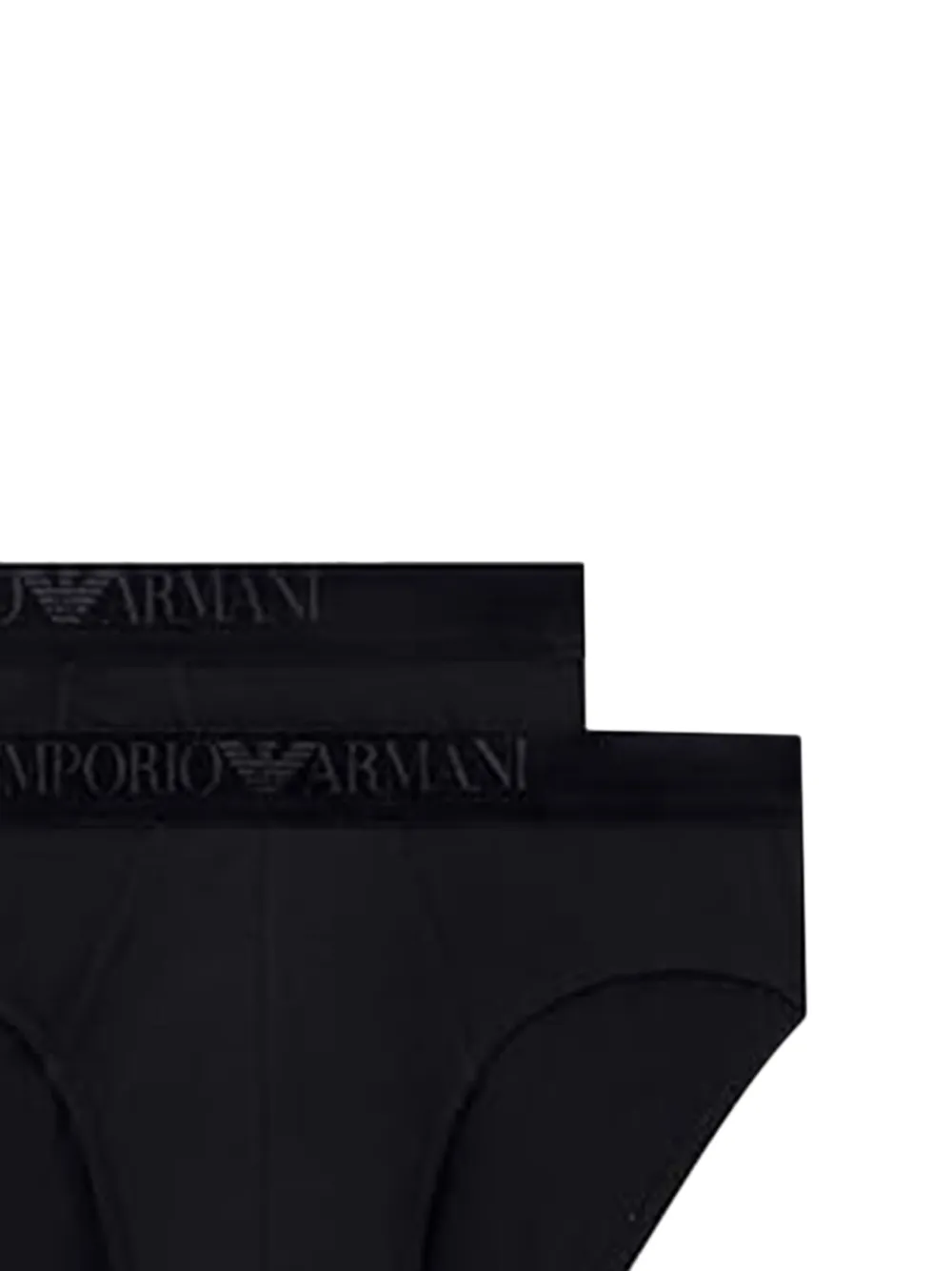 Emporio Armani Katoenen slip met logo Zwart