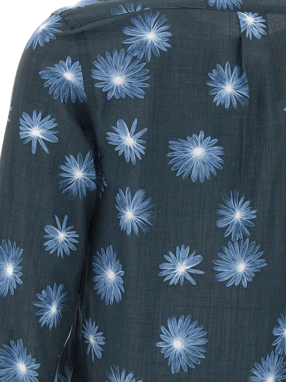 Paul Smith Floral Print Button Shirt In Blue
