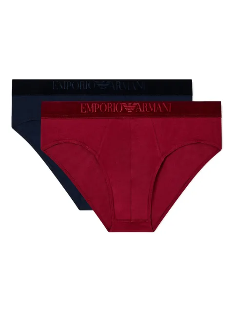 Emporio Armani elasticated logo briefs (set of two)