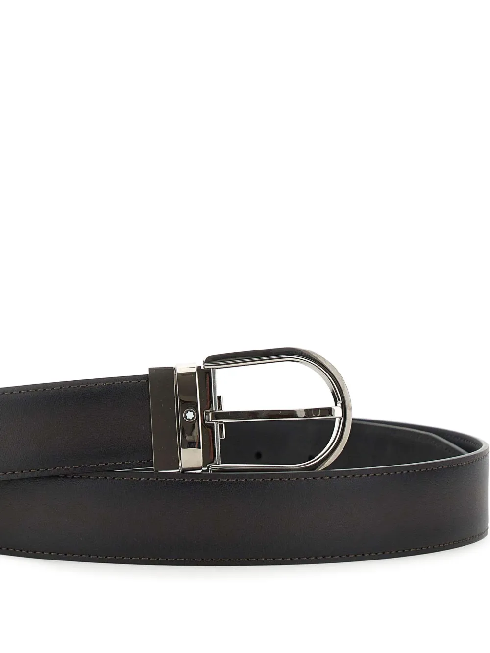 Montblanc Horseshoe leren riem Zwart